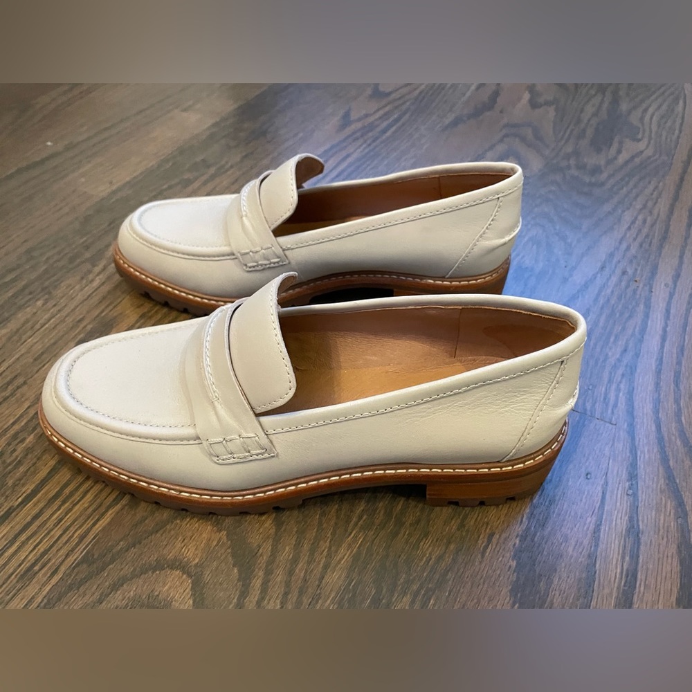 New Madewell Corinne lug sole loafer oyster color size 6.5
